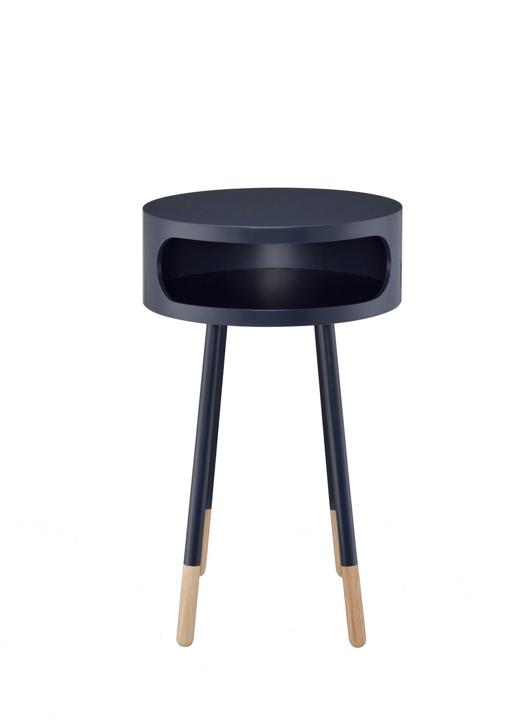 Bentwood Black Retro Round Wooden End Table