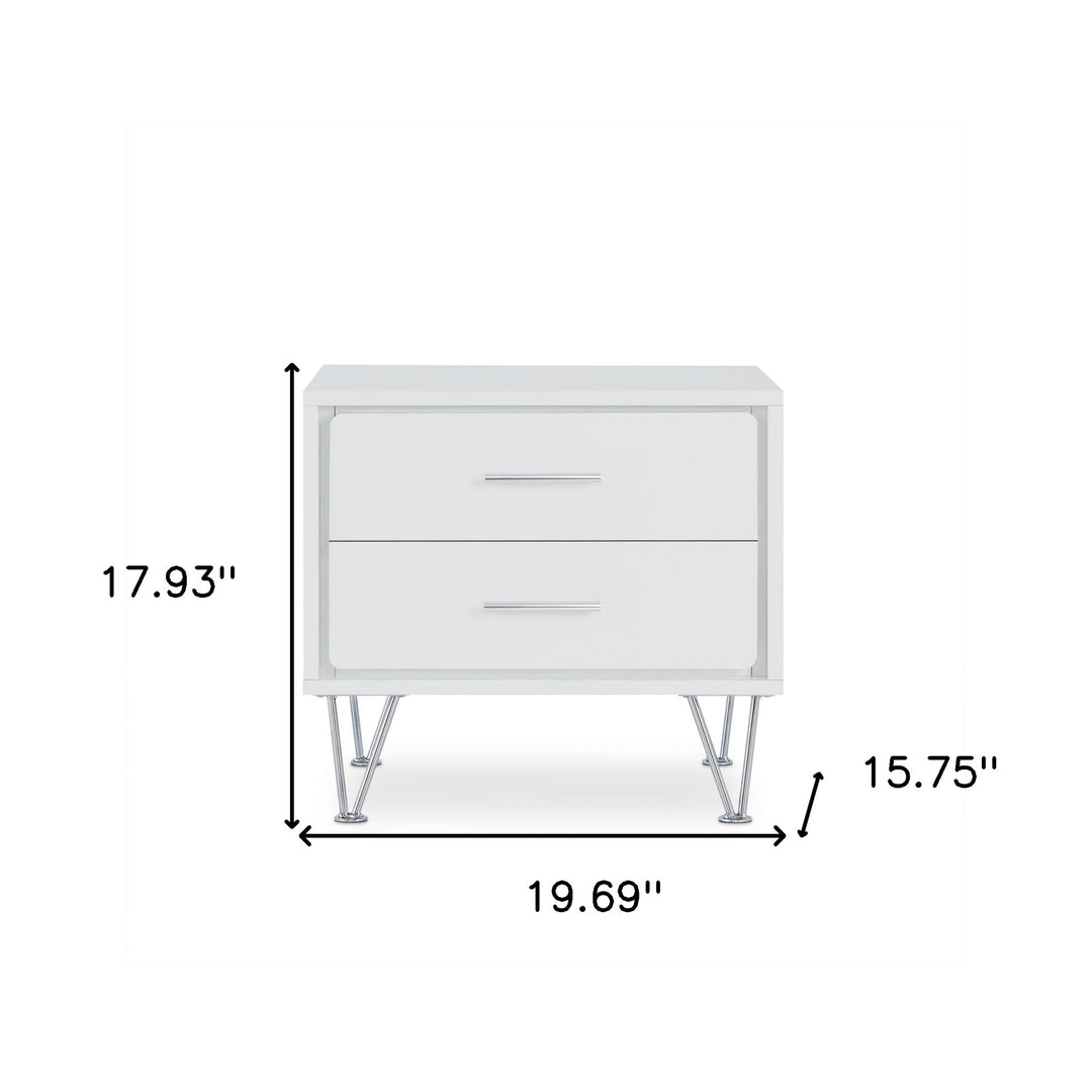 20" White Nightstand With Manufactured Wood Top