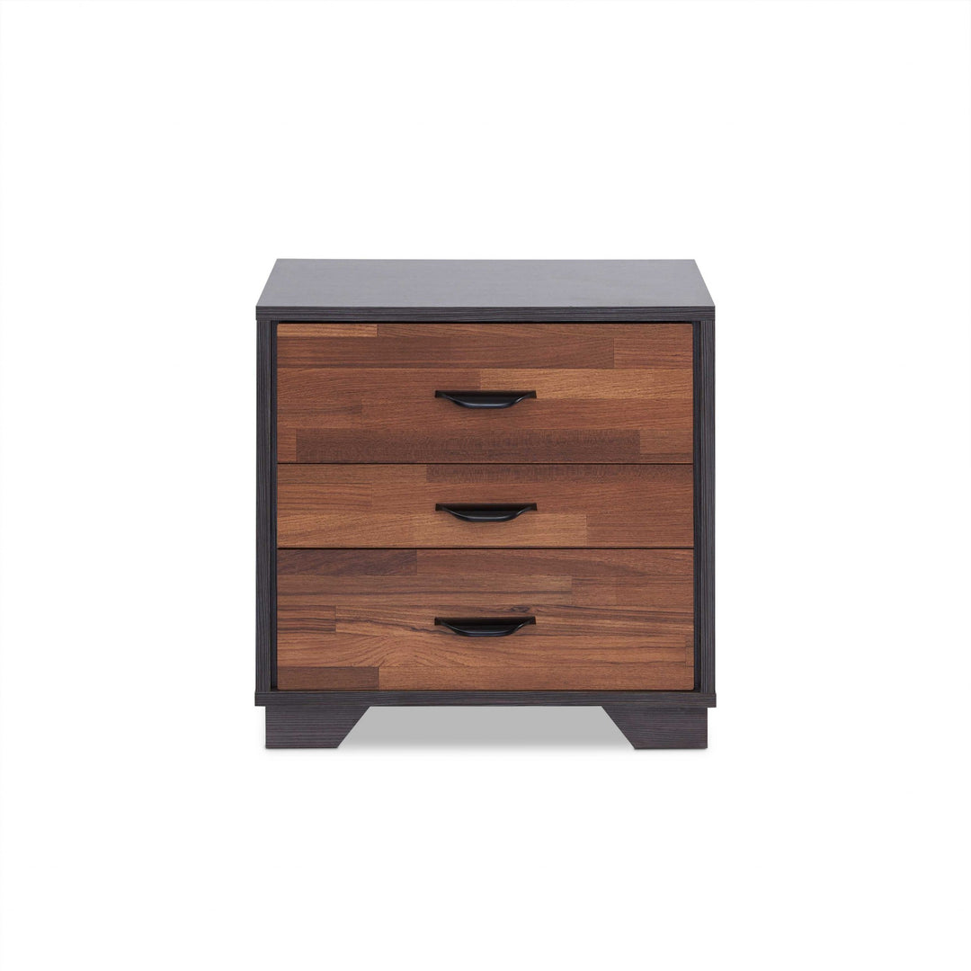 19" Espresso Three Drawers Nightstand