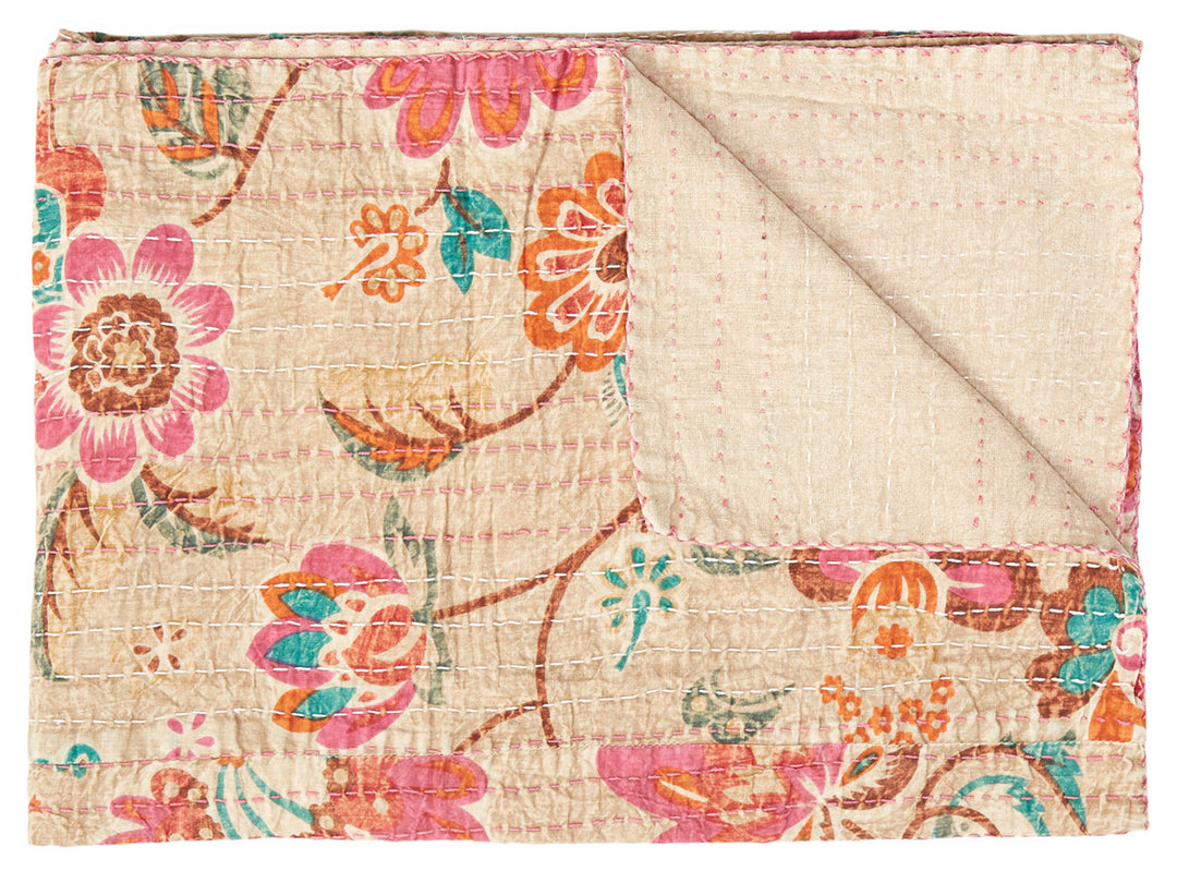 50" X 70" Multi-Color Kantha Cotton - Throw