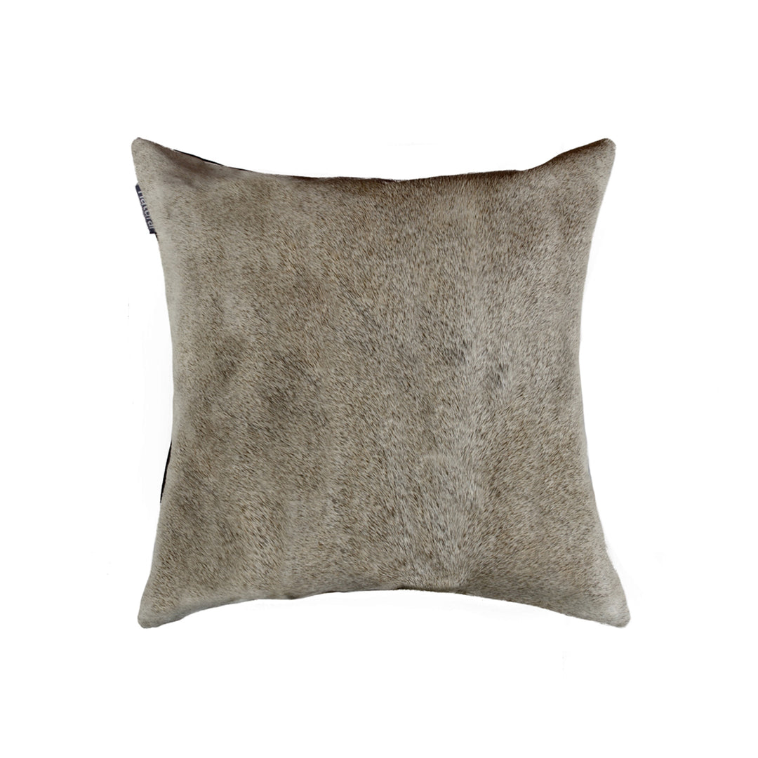 18" X 18" X 5" Gray Cowhide Pillow