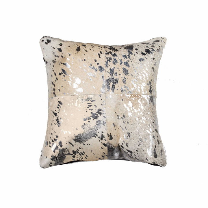 18" X 18" X 5" Silver And Gray Quattro Pillow