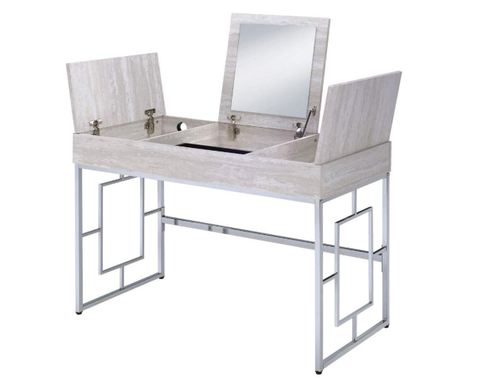 Modern Chic Whitewash Vanity Desk