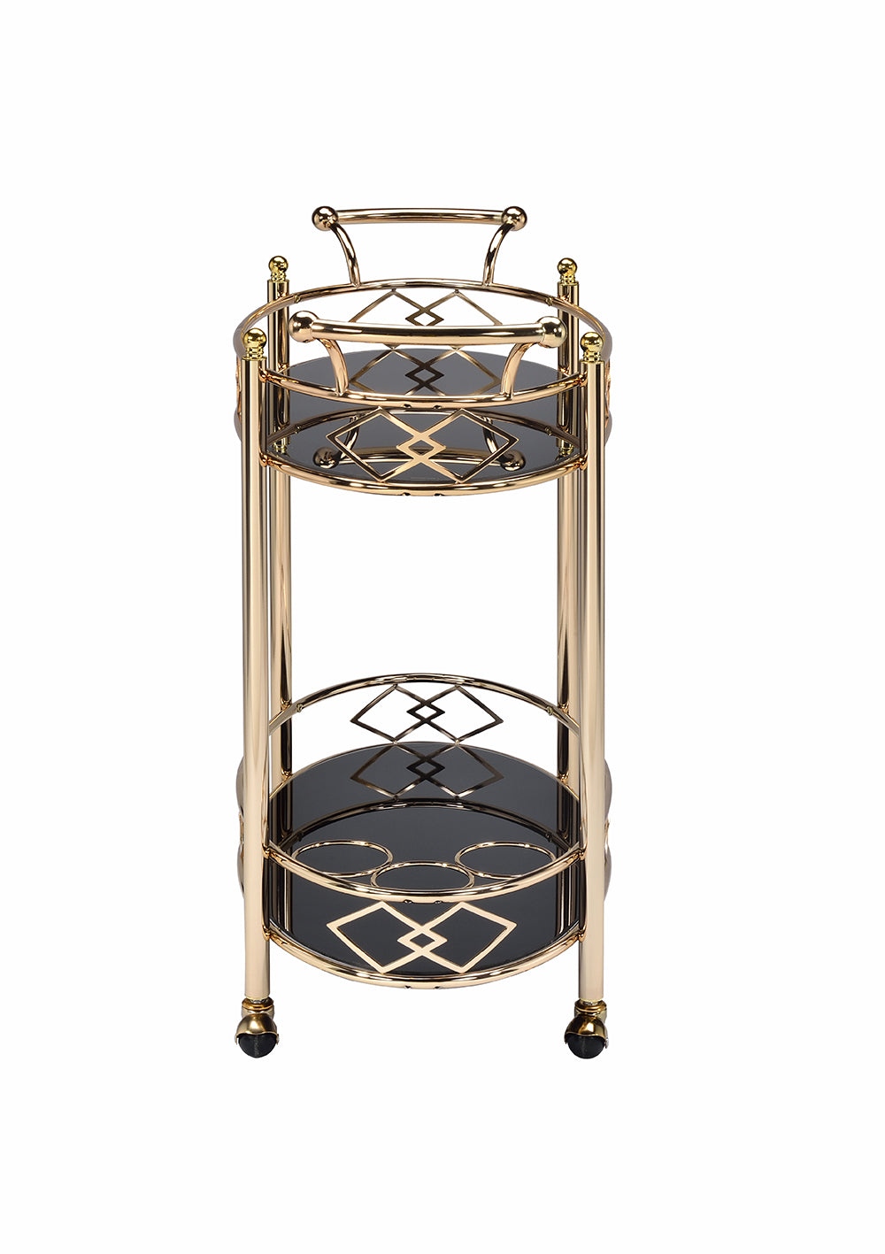 35" X 16" X 32" Gold Metal Serving Cart