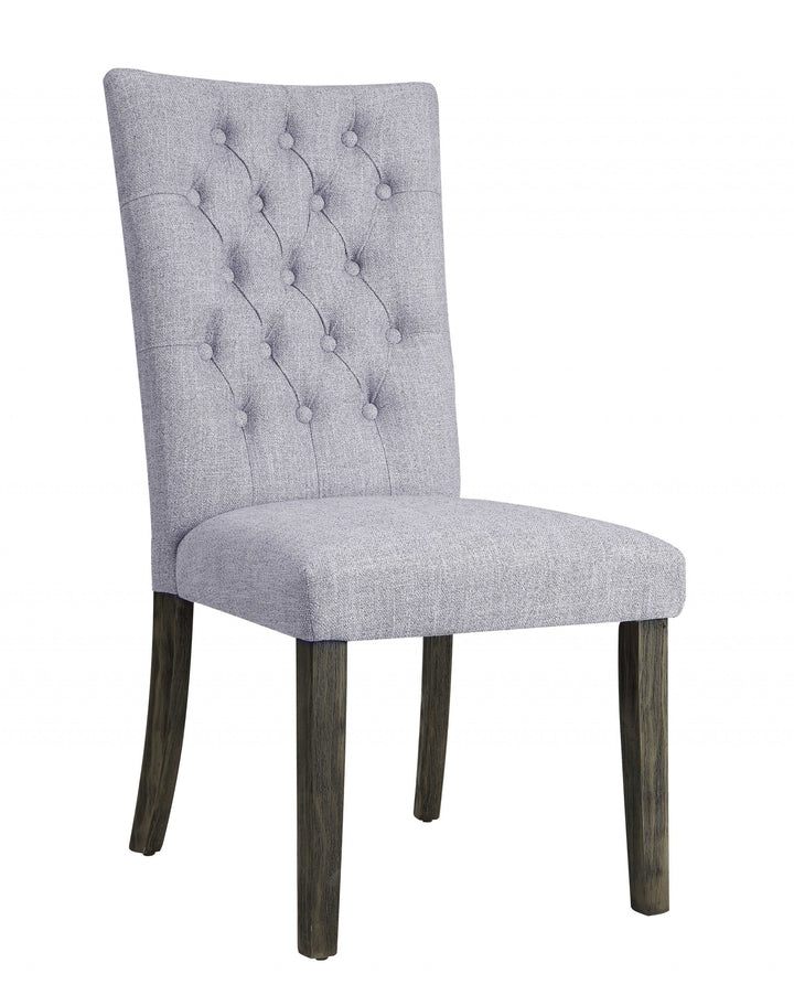 21" X 25" X 45" 2Pc Gray Fabric And Gray Oak Side Chair