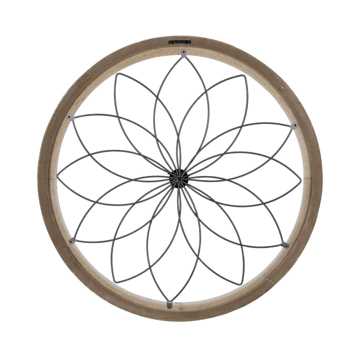 Distressed Chic Flower Metal And Wood Wall Decor