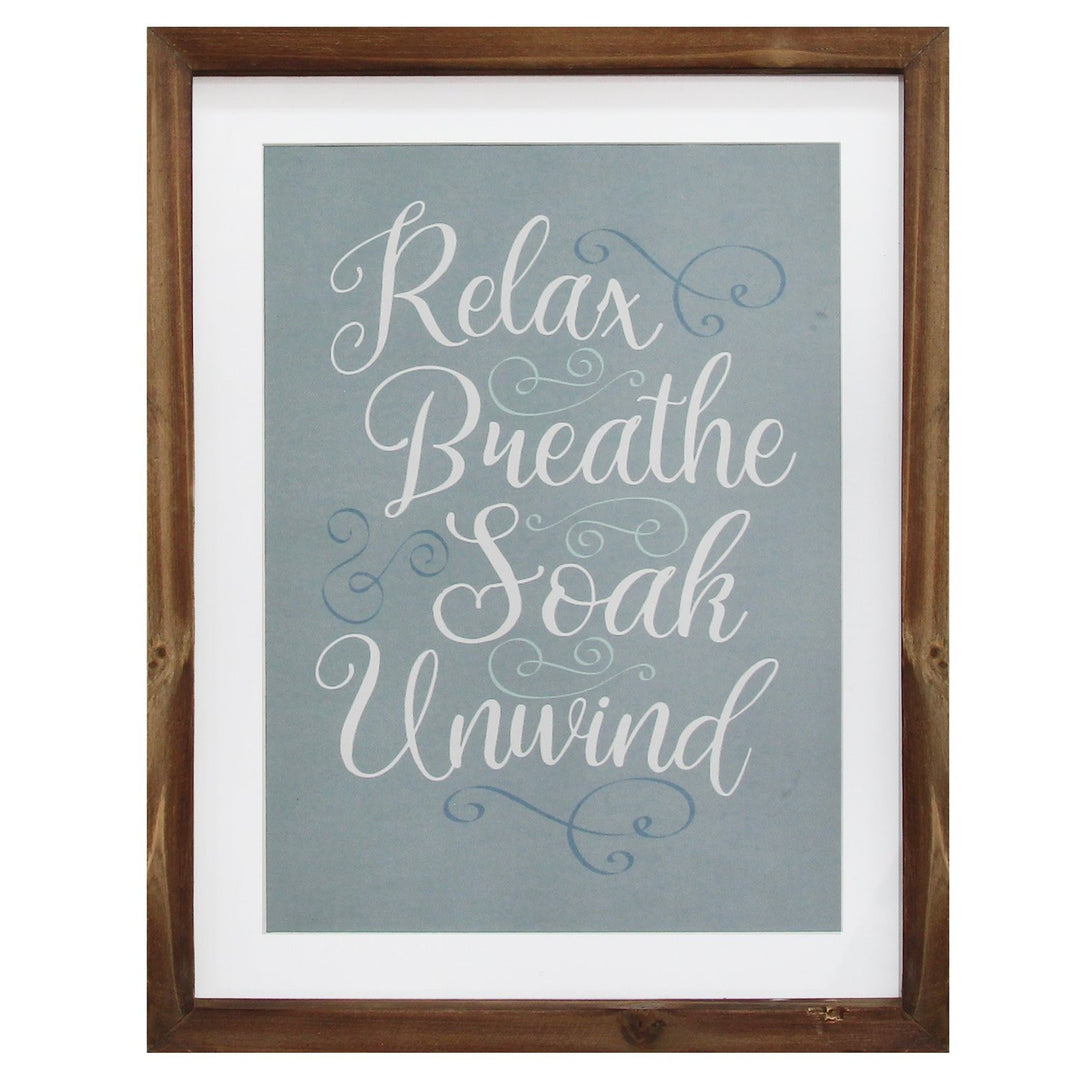 Relax Breathe Soak Unwind Framed Bath Art