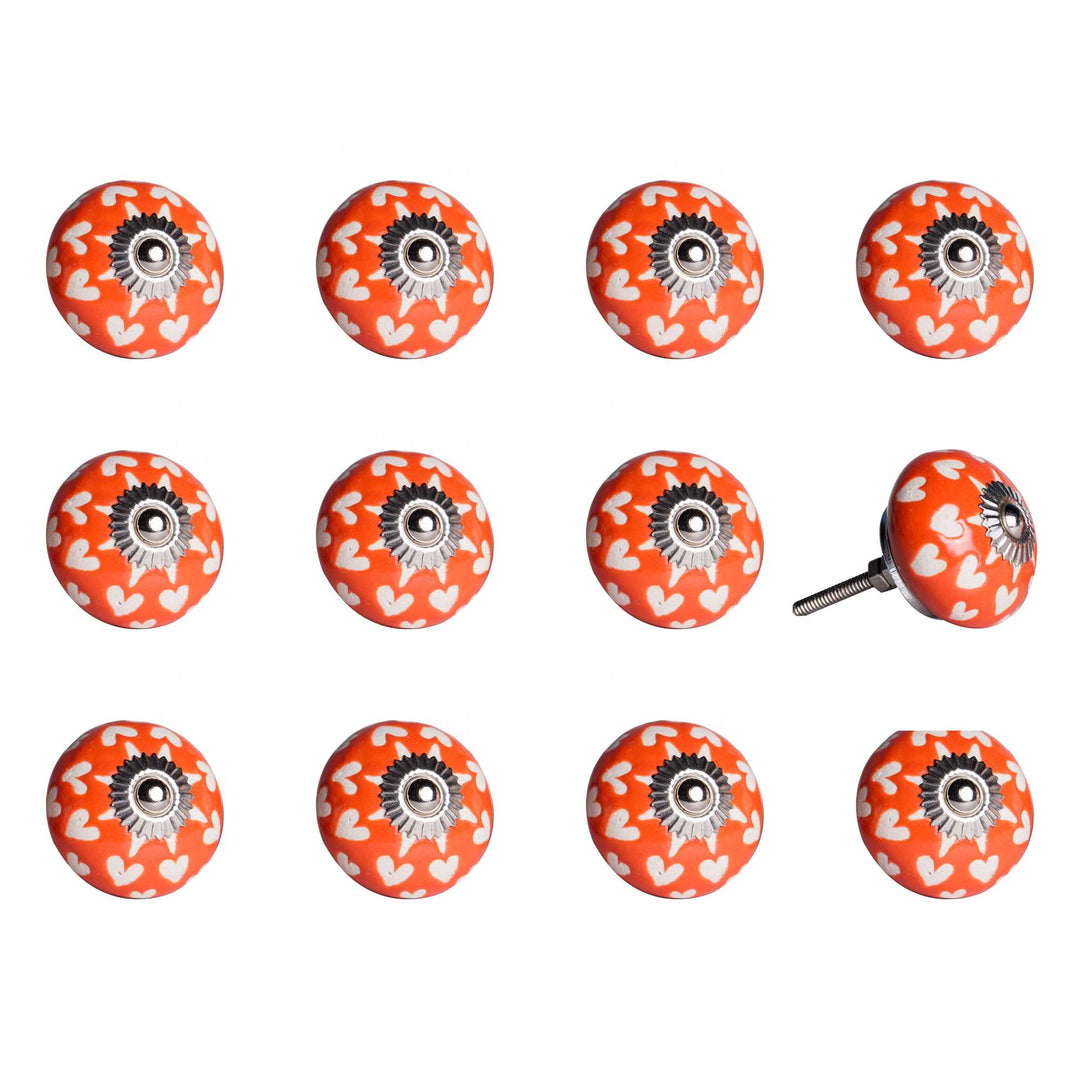 1.5" X 1.5" X 1.5" Orange White And Silver Knobs 12 Pack