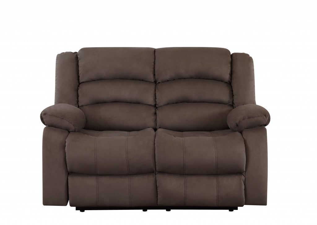 40" Contemporary Brown Fabric Loveseat