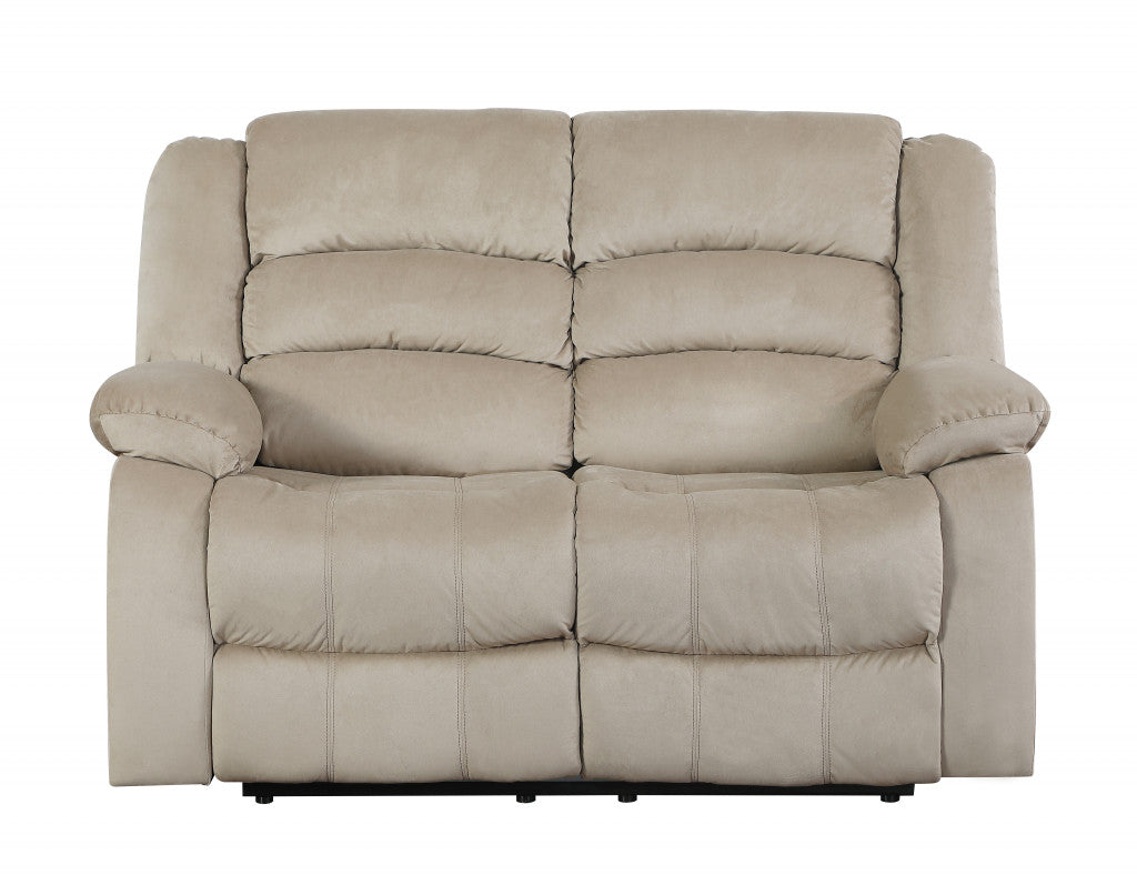 40" Contemporary Beige Fabric Loveseat