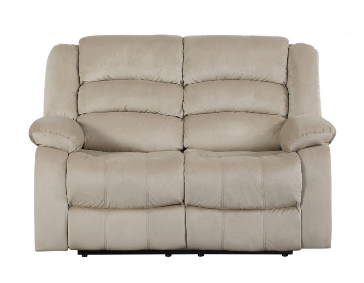 40" Contemporary Beige Fabric Loveseat