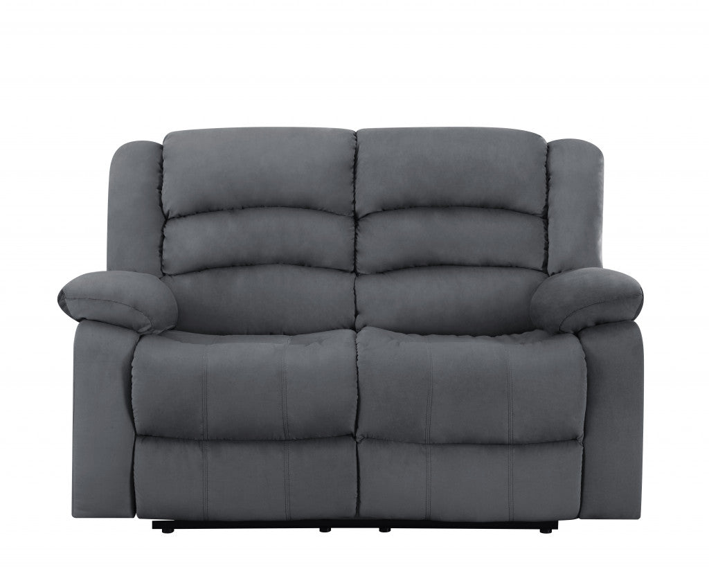 40" Contemporary Grey Fabric Loveseat