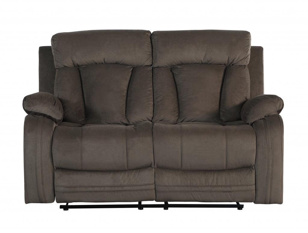 40" Modern Brown Fabric Loveseat