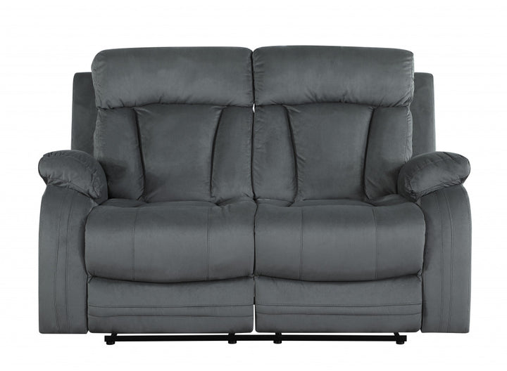 40" Modern Grey Fabric Loveseat