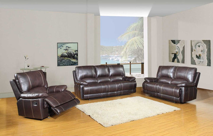 165" Stylish Brown Leather Couch Set