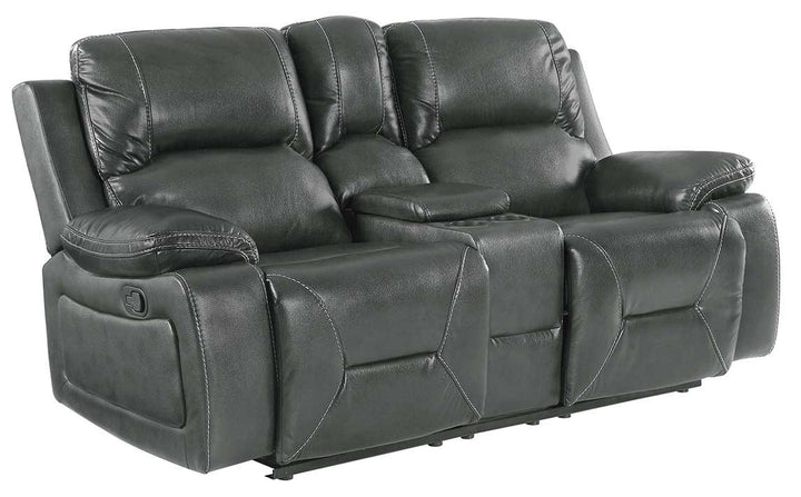 40" Classy Grey Leather Loveseat