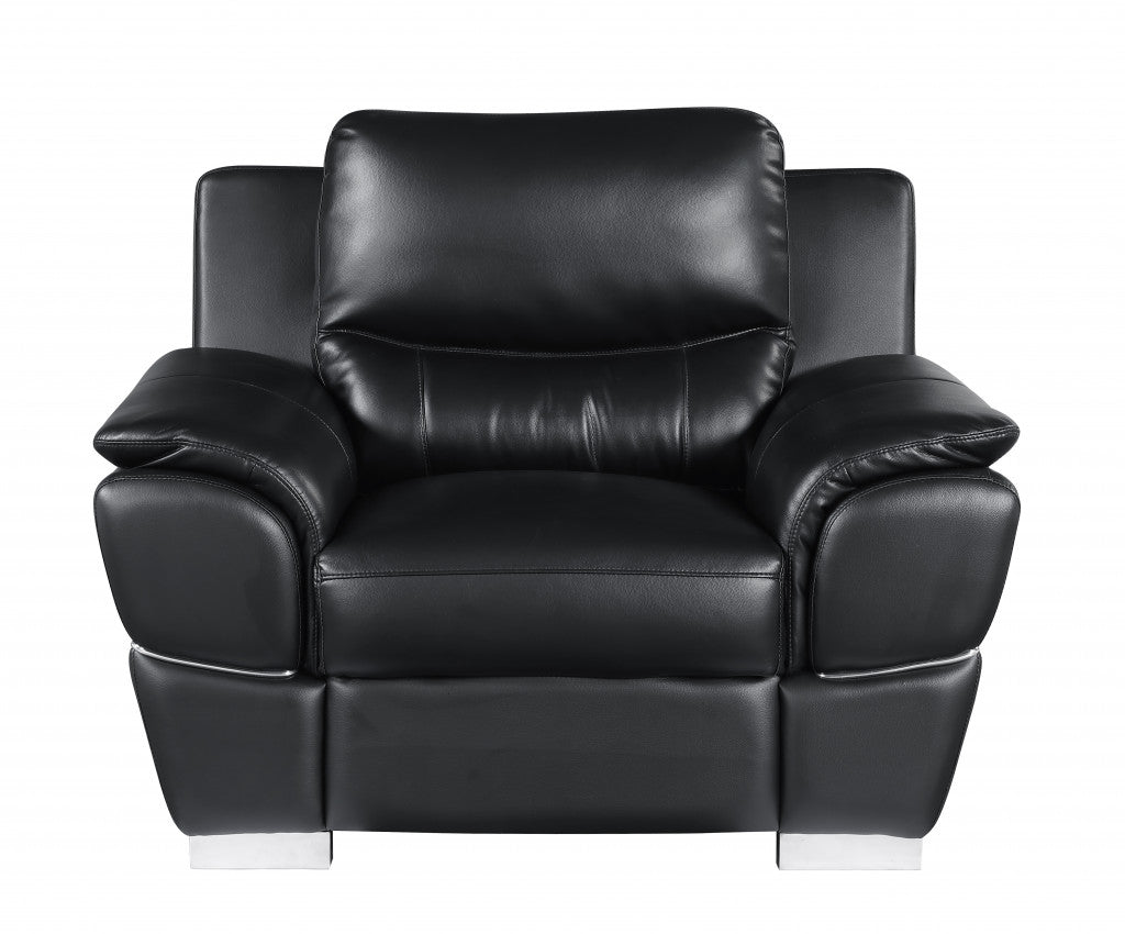 37" Black Chic Leather Recliner Chair