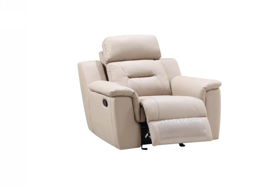 41" Beige Fascinating Leather Reclining Chair