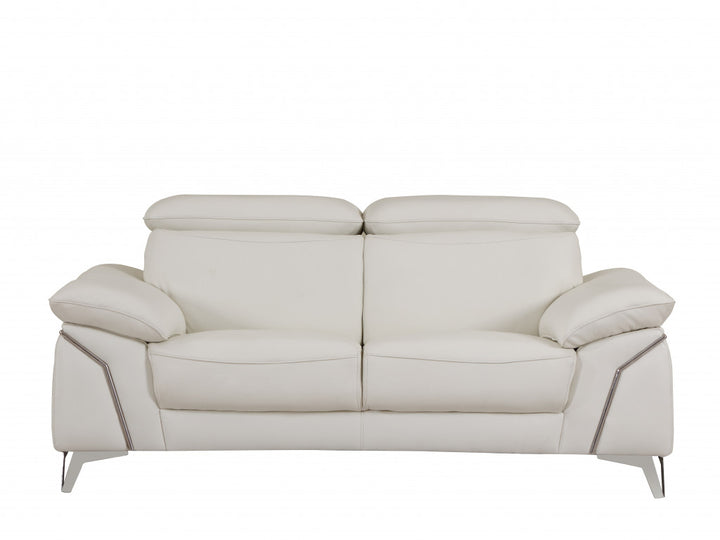 31" Fashionable White Leather Loveseat