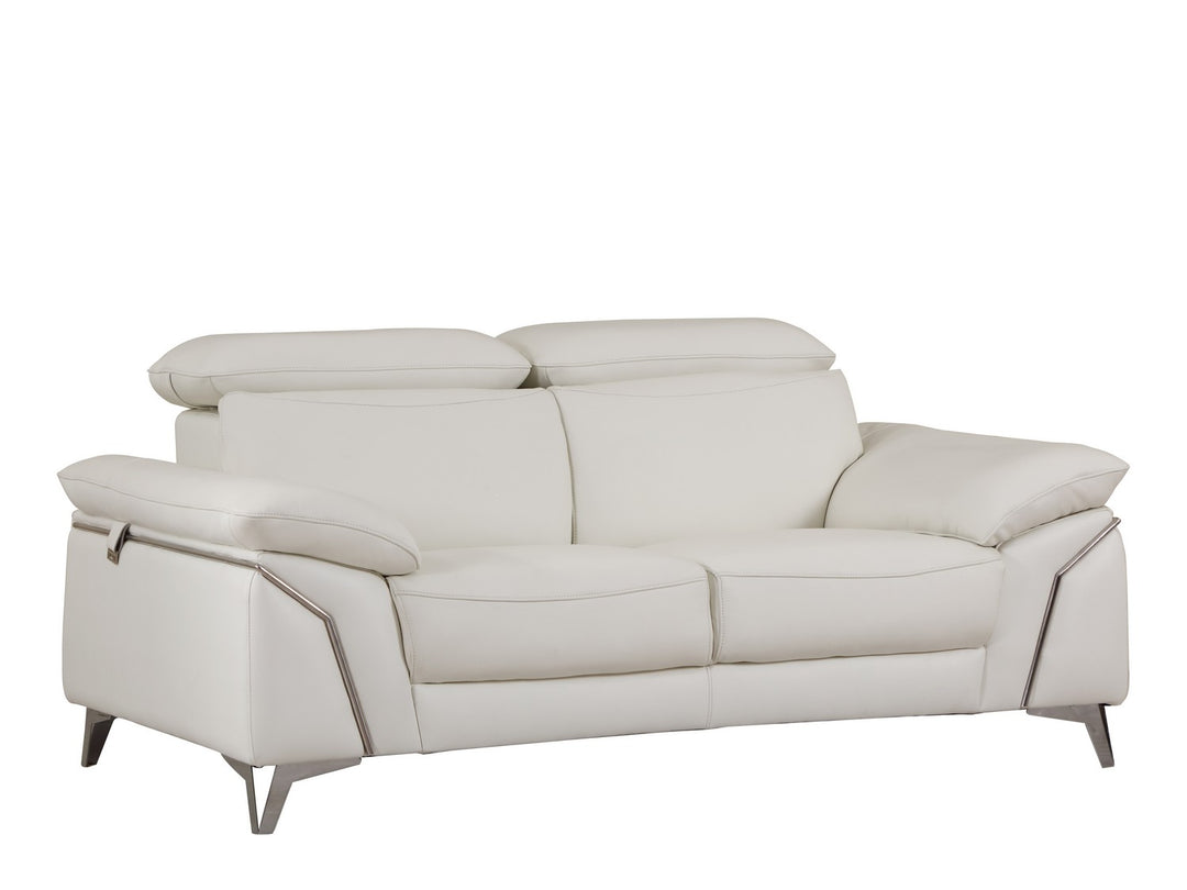 31" Fashionable White Leather Loveseat