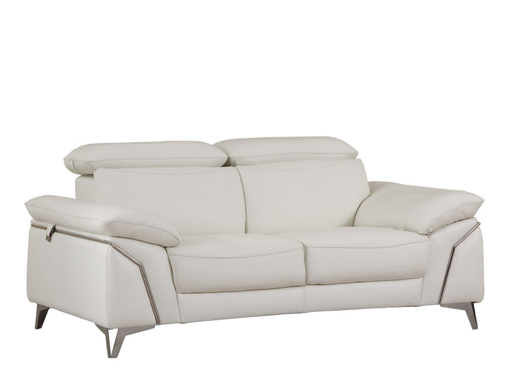 31" Fashionable White Leather Loveseat