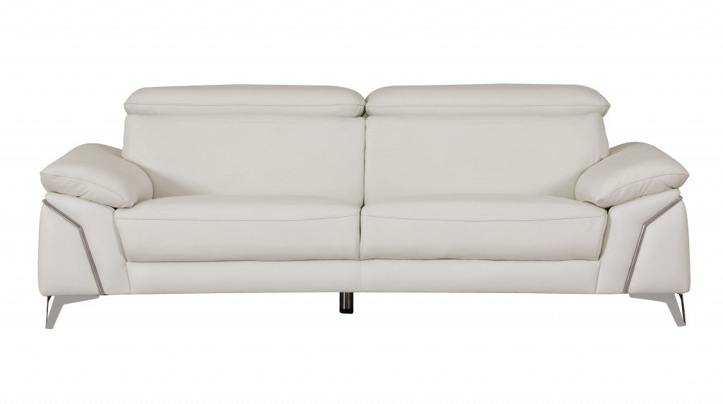 31" Fashionable White Leather Sofa