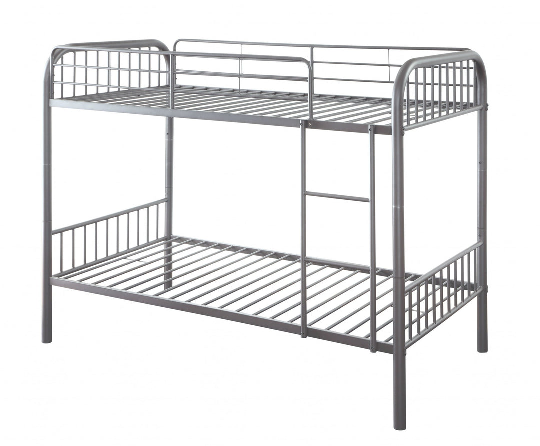 79" X 42" X 61" Gunmetal Metal Twin Over Twin Bunk Bed