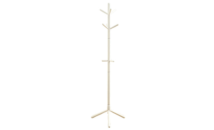 16.25" X 16.25" X 69" White Solid Wood Coat Rack