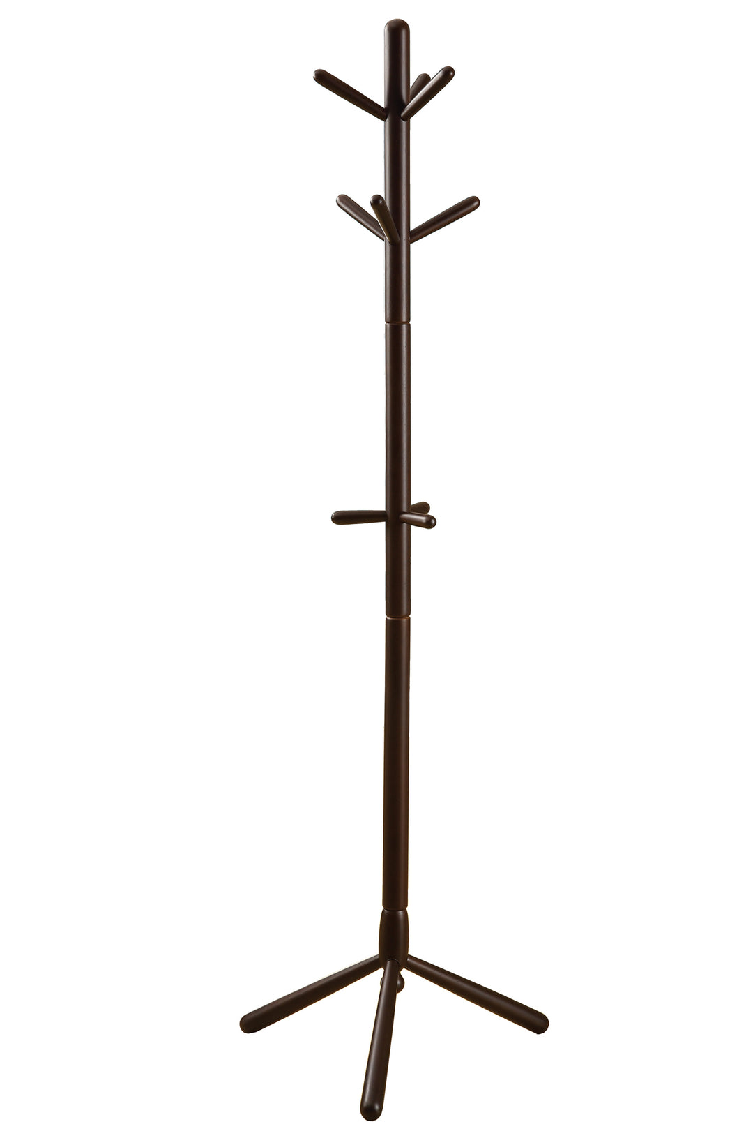 16.25" X 16.25" X 69" Cappuccino Solid Wood Coat Rack