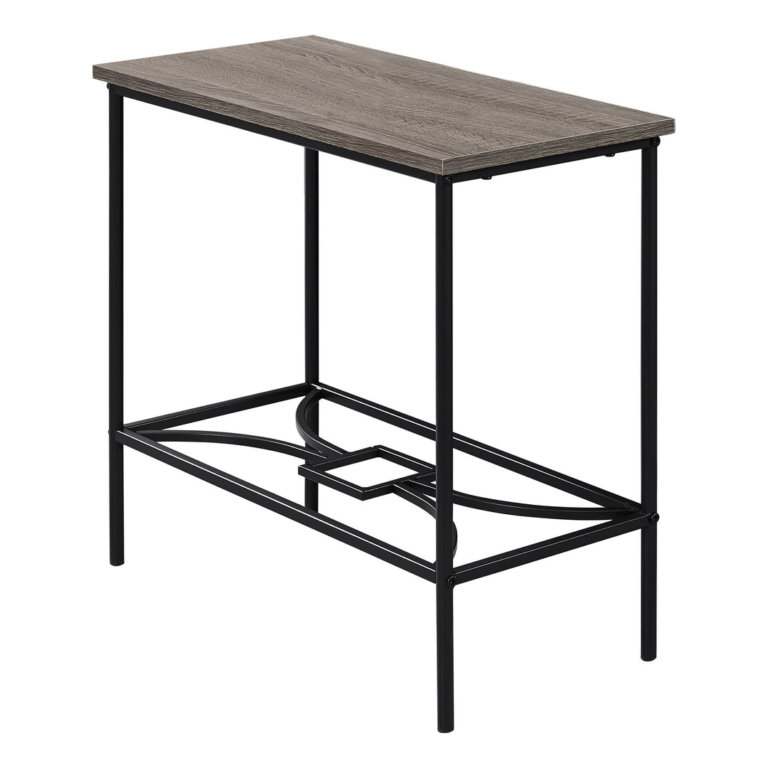 11.75" X 23.75" X 22" Dark Taupe Black Mdf Metal Accent Table