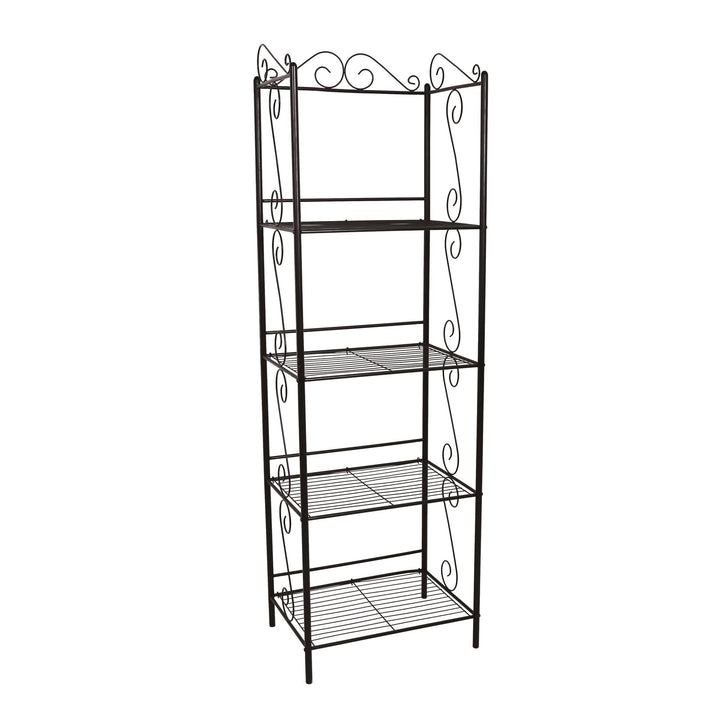 70" Brown Metal Nine Tier Etagere Bookcase