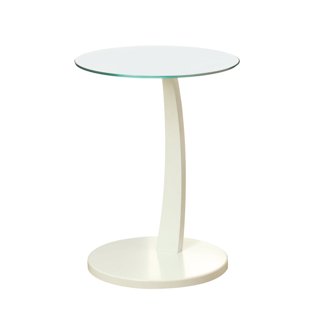 17.75" X 17.75" X 24" Whiteclear Particle Board Tempered Glass Accent Table