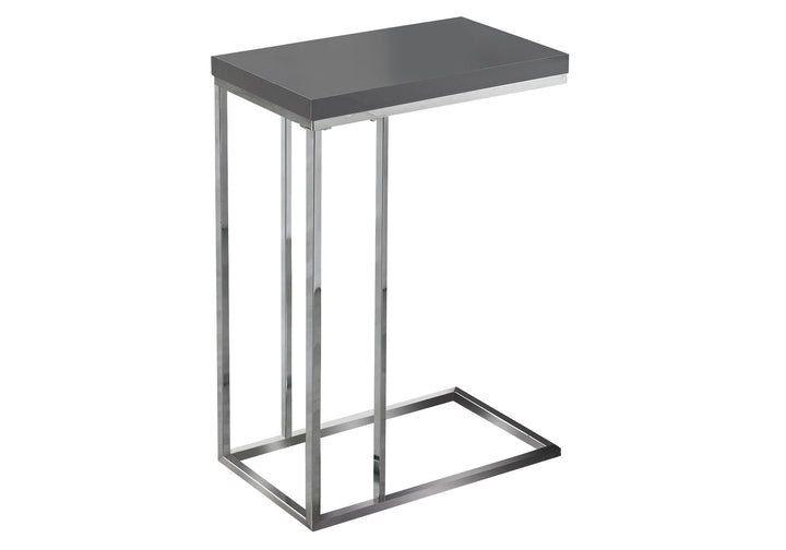 18.25" X 10.25" X 25.25" Grey Particle Board Metal Accent Table