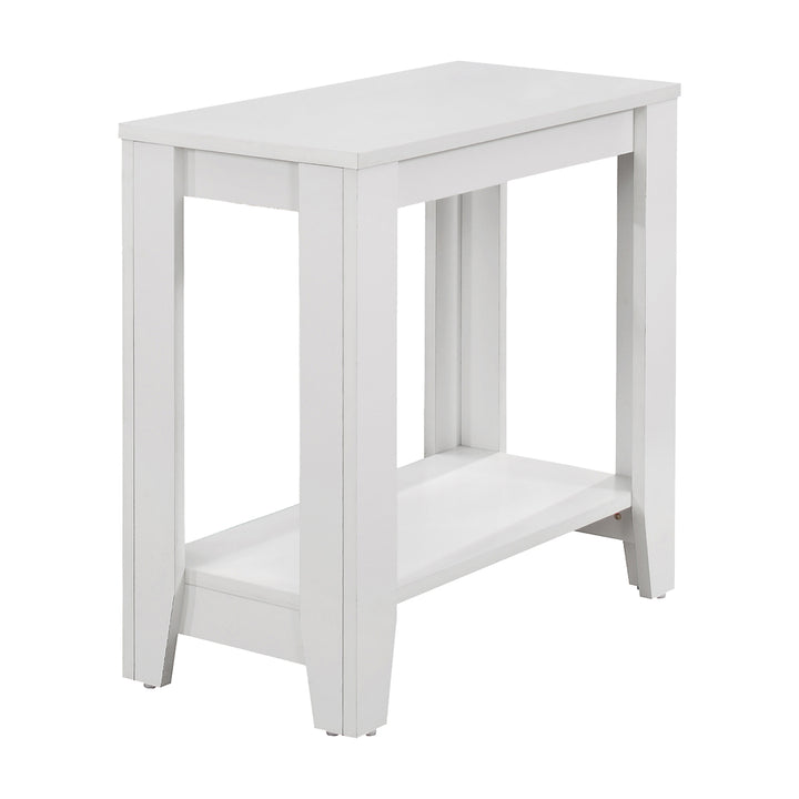 22" White End Table With Shelf