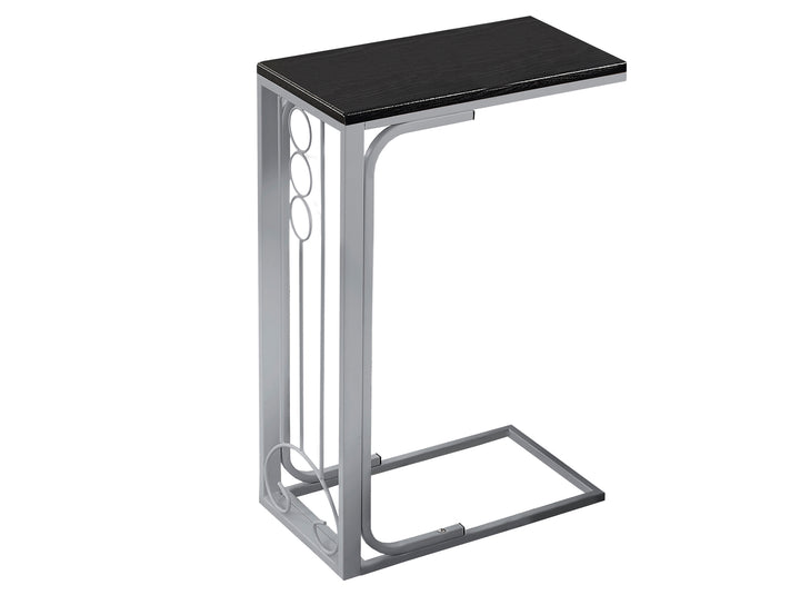 16" X 9" X 24.5" Blacksilver Mdf And Metal Accent Table