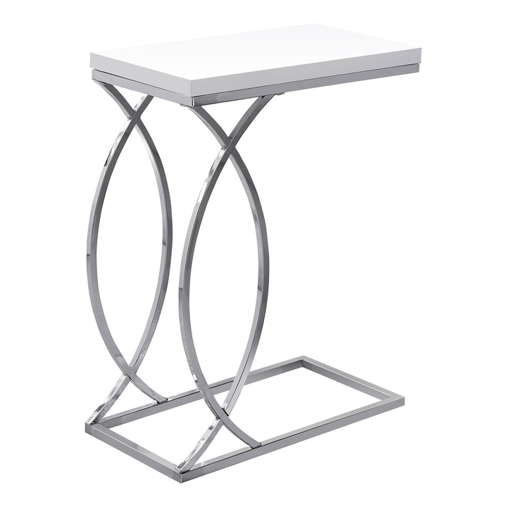 18.25" X 10.25" X 25" White Mdf Metal Accent Table