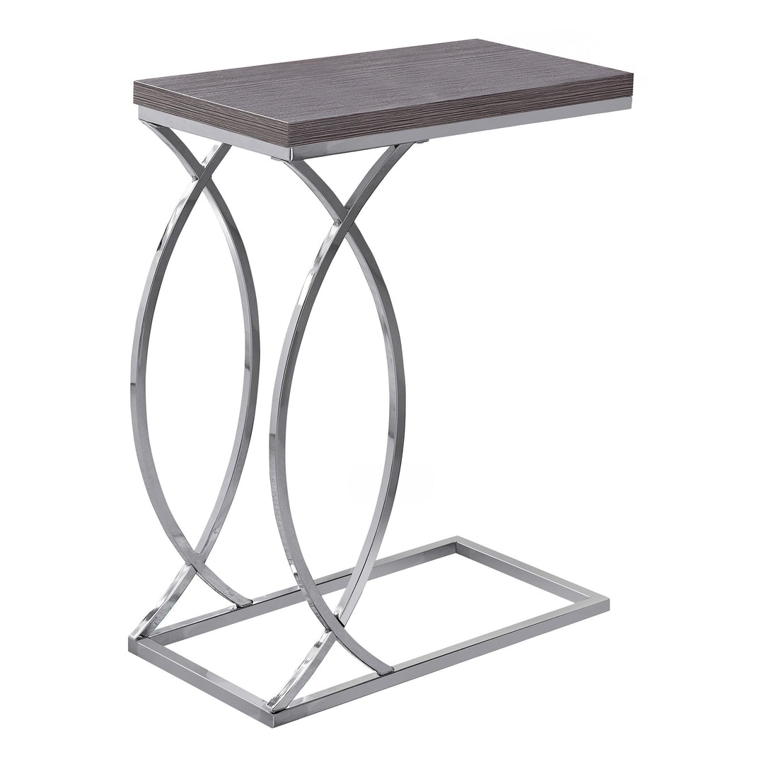 18.25" X 10.25" X 25" Grey Mdf Laminate Metal Accent Table