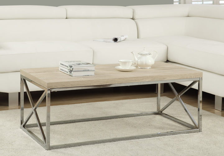 X Trestle Light Natural And Chrome Coffee Table