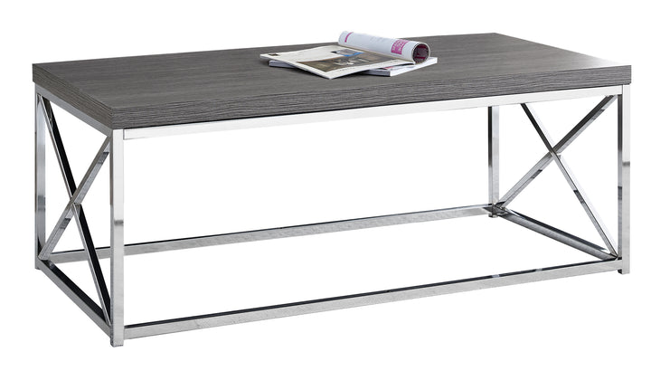 X Trestle Gray And Chrome Coffee Table