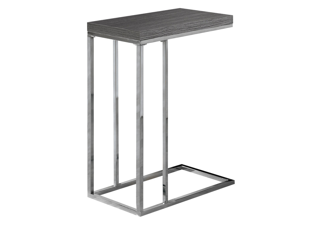 18.25" X 10.25" X 25.25" Grey Particle Board Metal Accent Table