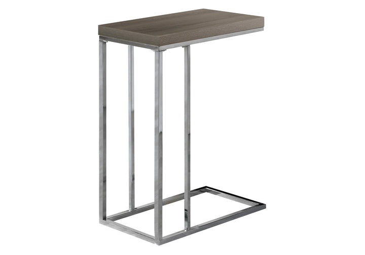 18.25" X 10.25" X 25.25" Dark Taupe Particle Board Metal Accent Table