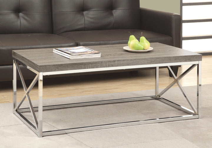 X Trestle Dark Taupe And Chrome Coffee Table