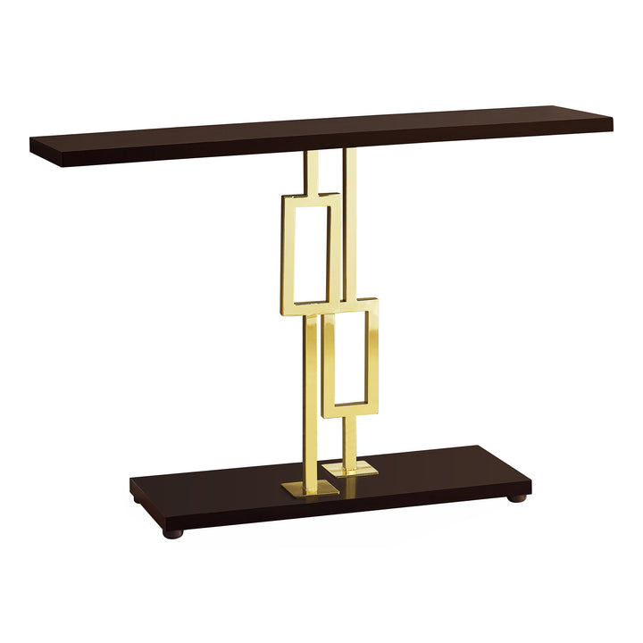 12" X 47.25" X 31" Cappuccinogold Metal Accent Table