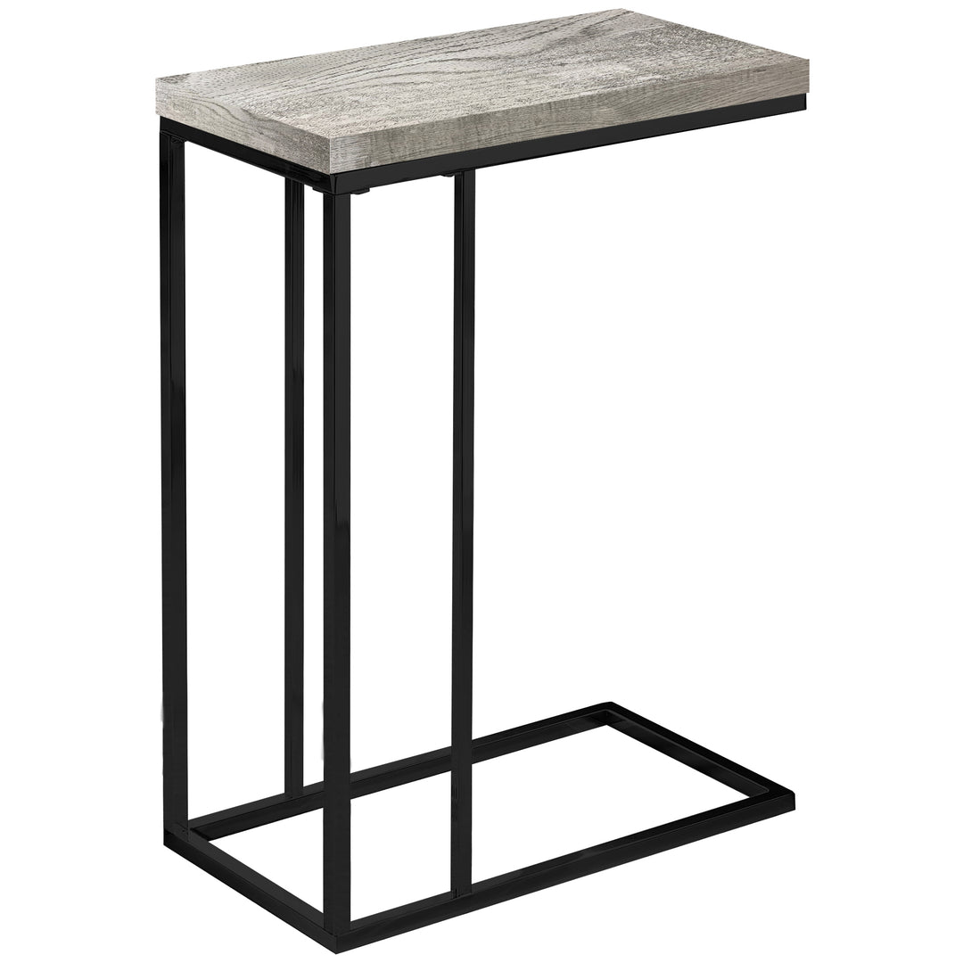 18.25" X 10.25" X 25.25" Greyblack Particle Board Metal Accent Table