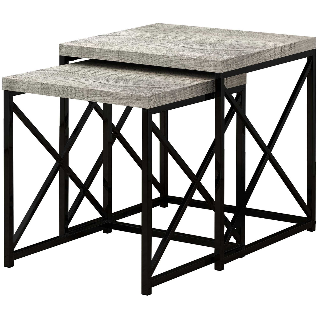 41" Black And Gray Nested Tables