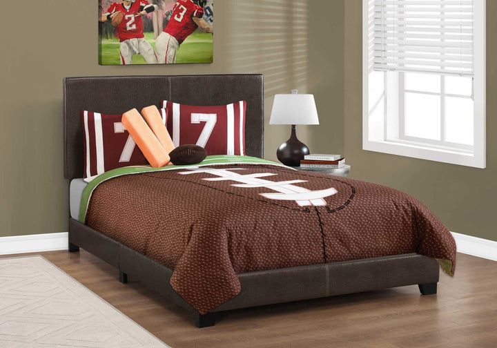 Full Size Rich Dark Brown Leather Look Bed