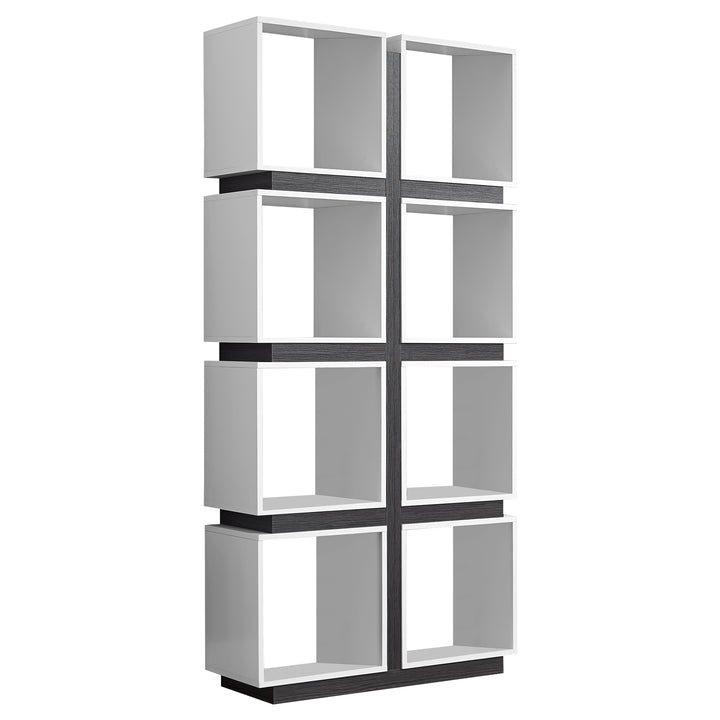 71" Dark Brown Eight Tier Cube Bookcase