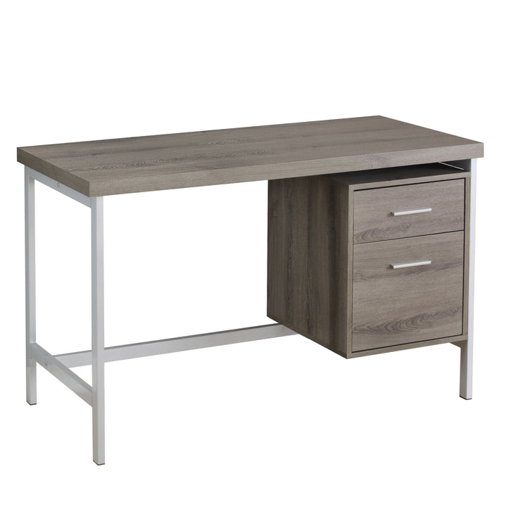 24" Taupe Rectangular Computer Desk With Two Drawers