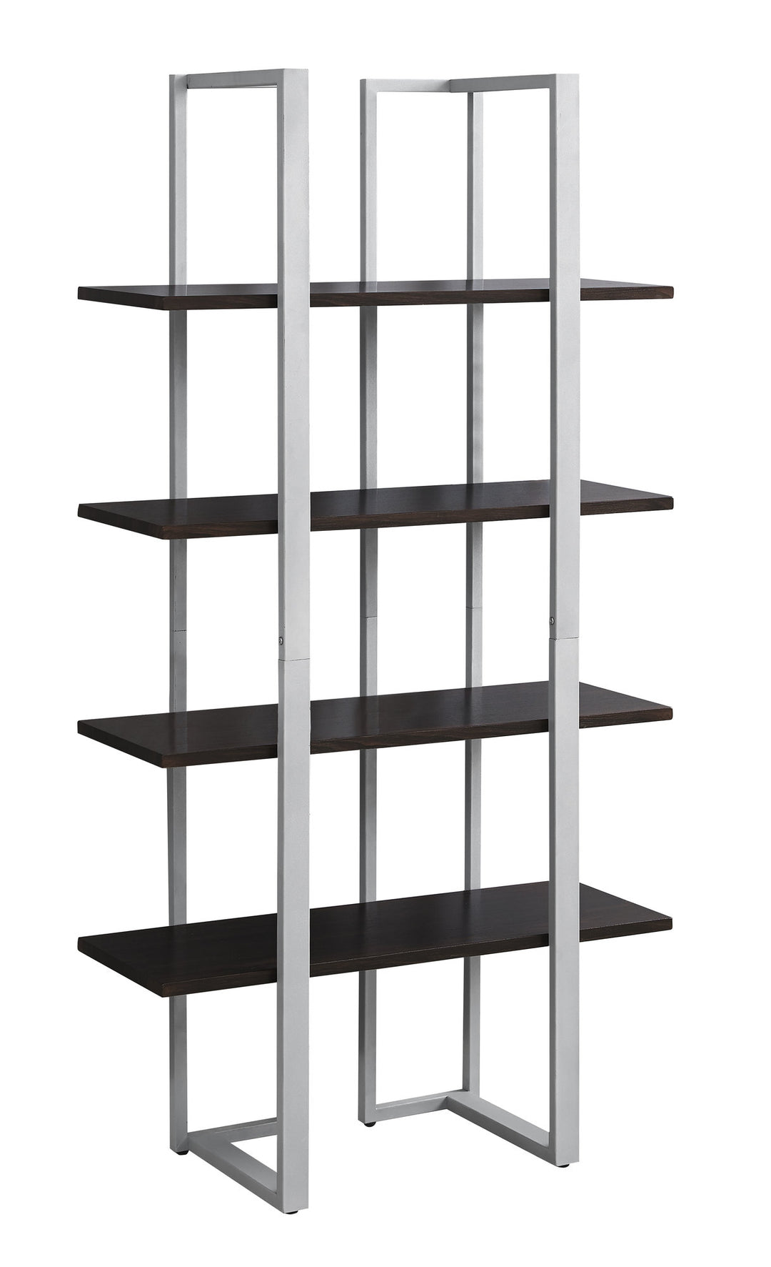 60" Black Metal Four Tier Standard Bookcase