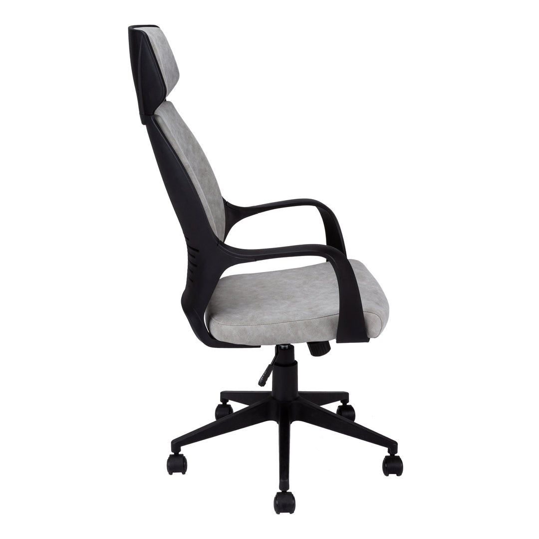 Black Microfiber Seat Swivel Adjustable Executive Chair Fabric Back Plastic Frame